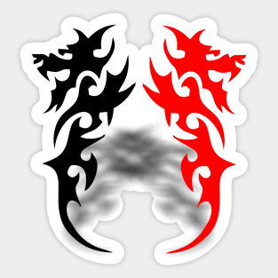 red and black tattoo art design Sticker